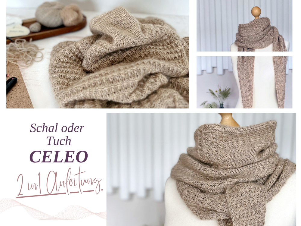 Neue Strickanleitung - Schal Tuch stricken.